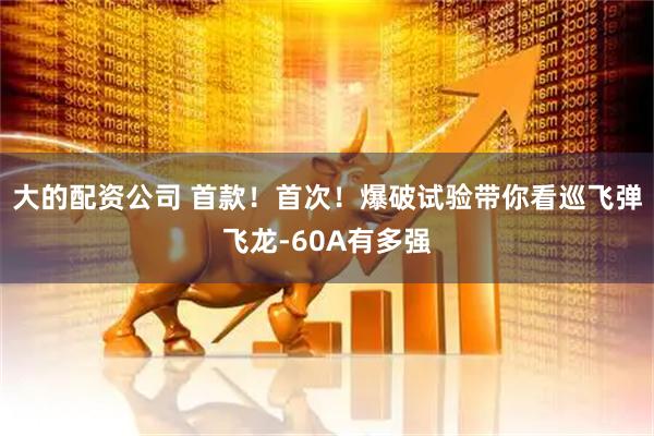 大的配资公司 首款！首次！爆破试验带你看巡飞弹飞龙-60A有多强